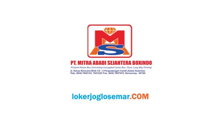 Lowongan Kerja Semarang PT MAS Boxindo Lulusan D3/S1
